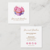 カップケエレガントーモダンクベーカリースクエアビジネスカード スクエア名刺 (正面/裏面)