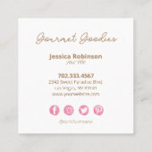 カップケエレガントーモダンクベーカリースクエアビジネスカード スクエア名刺 (裏面)