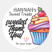 カップケカラフルーキさくらんぼオンご注文ありがとうございます ラウンドシール (正面)