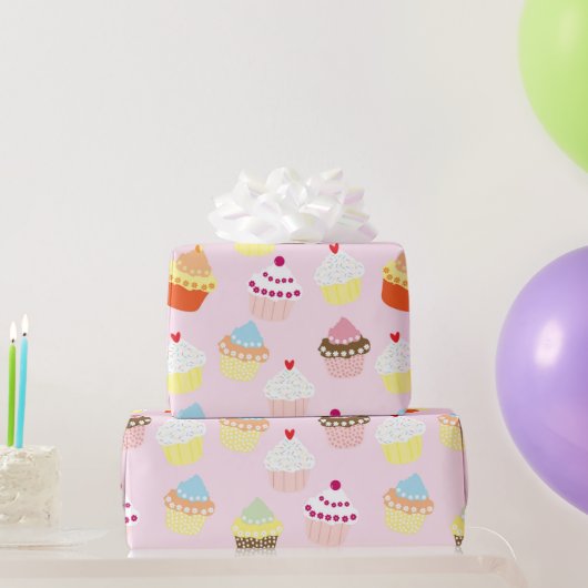 カップケカラフルーキラップ紙 ラッピングペーパー (パーティーギフト)