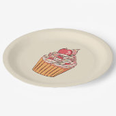 カップケカラフルーキワークマイルストーンお祝い ペーパープレート (アングル)