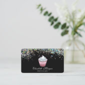 カップケカラフルーキ紙吹雪、ブラック 名刺 (スタンド正面)