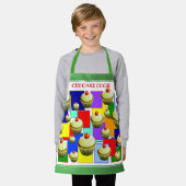 カップケカラフルーキ調理師キッズ エプロン (着用した状態)