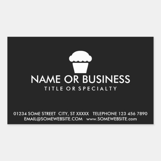 カップケシンプルーキ名刺シール 長方形シール (正面)