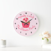 カップケパーソナライズされたーキッチンクロック ラージ壁時計 (ホーム)