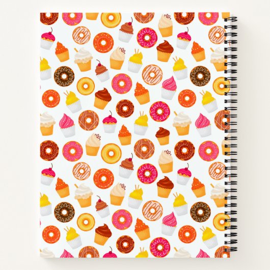 カップケパーソナライズされたーキドーナツベーキングレシピ ノートブック (裏面)