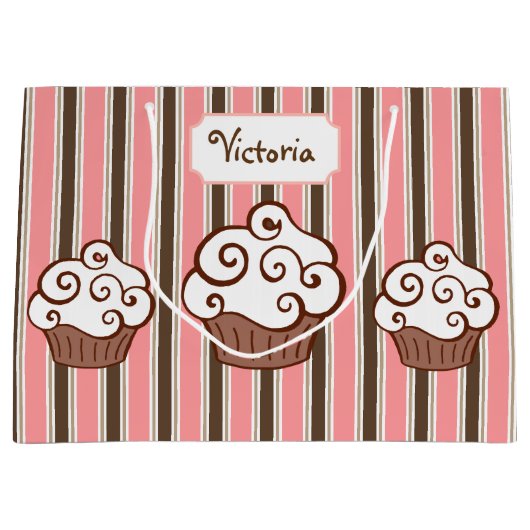 カップケパーソナライズされたーキ抱き枕 ラージペーパーバッグ (正面)