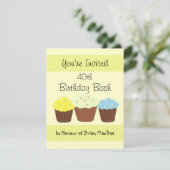 カップケパーソナライズされたーキ誕生日招待状 招待状 (スタンド正面)