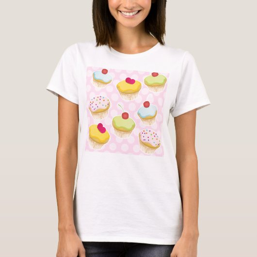 カップケパーソナライズされたーキ Tシャツ (正面)
