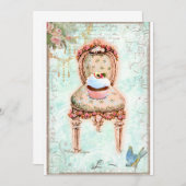 カップケフランスのーキビクトリアン招待状 招待状 (正面/裏面)