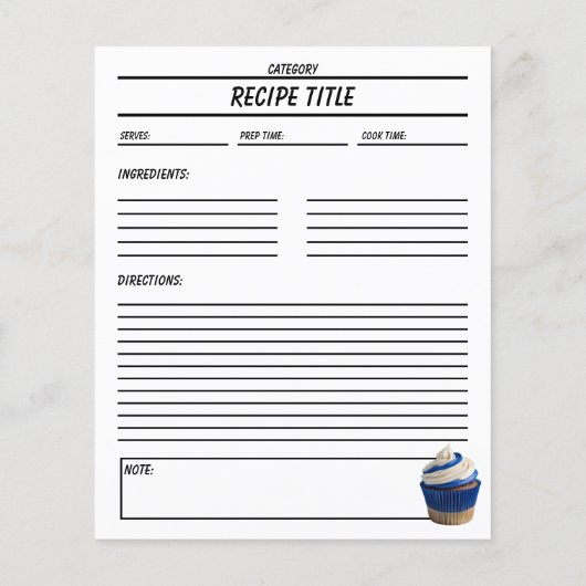 カップケミニマルーキレシピブックテンプレート (裏面)