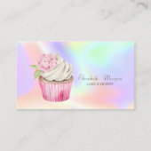 カップケモダンーキスタイリッシュフラワーホログラフィック 名刺 (正面)