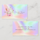 カップケモダンーキフラワーベーカリーツールホログラフィック 名刺 (正面/裏面)