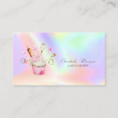 カップケモダンーキフラワーベーカリーツールホログラフィック 名刺 (正面)