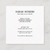 カップケモダンーキベイカーベーカリーシェフケータリング スクエア名刺 (裏面)