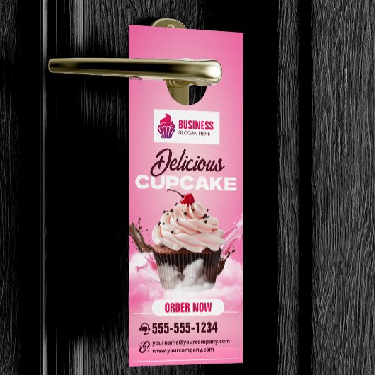 カップケモダンーキベーカリーショップペストリーデザートケーキ ドアノブサイン