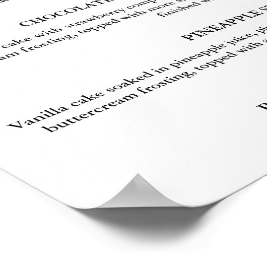 カップケモダンーキ結婚のメニューの看板デザートの看板 ポスター (角)