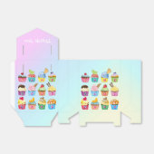 カップケーキあなたの名前を追加モノグラムおいしいスイーツ フェイバーボックス (折り畳みなし)