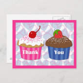 カップケーキありがとうはがき ポストカード (正面/裏面)