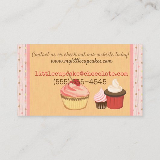 カップケーキおもしろい 名刺 (裏面)