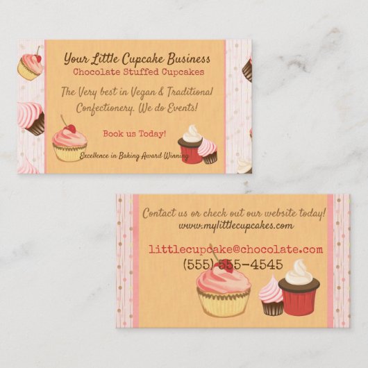 カップケーキおもしろい 名刺 (正面/裏面)
