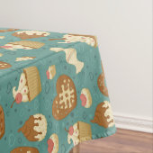 カップケーキおよびキャンデーが付いているパターン テーブルクロス (インサイチュ)