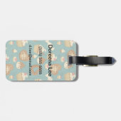 カップケーキおよびキャンデーが付いているパターン ラゲッジタグ (裏面横)