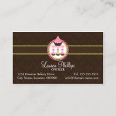 カップケーキおよびケーキのポップのベーカリー 名刺 (裏面)