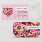 カップケーキおよびケーキのポップの名刺 名刺 (正面/裏面)