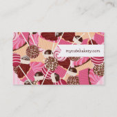 カップケーキおよびケーキのポップの名刺 名刺 (裏面)