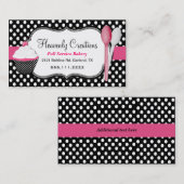 カップケーキおよびスプーンのベーカリーの名刺 名刺 (正面/裏面)