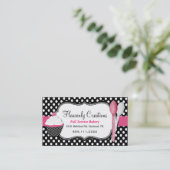 カップケーキおよびスプーンのベーカリーの名刺 名刺 (スタンド正面)