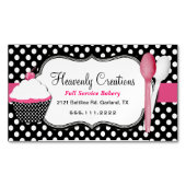 カップケーキおよびスプーンのベーカリーの店の磁石 マグネット名刺 (正面)