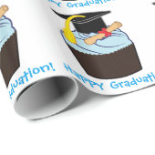 カップケーキおよび免状との幸せな卒業 ラッピングペーパー (ロールコーナー)