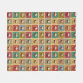 カップケーキから成っているヴィンテージパターン フリースブランケット (正面(横))