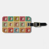 カップケーキから成っているヴィンテージパターン ラゲッジタグ (正面横)