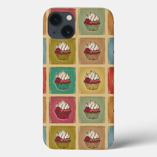 カップケーキから成っているヴィンテージパターン Case-Mate iPhoneケース (裏面)