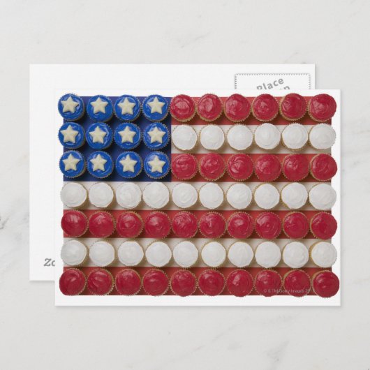 カップケーキから成っている米国旗 ポストカード (正面/裏面)