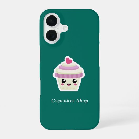 カップケーキかわいいの電話ケース iPhone 16ケース (裏面)