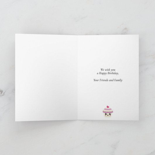 カップケーキかわいい誕生日カード サンキューカード (内部)
