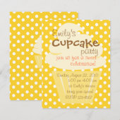 カップケーキがきれいに整形 招待状 (正面/裏面)