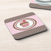 カップケーキが付いているバースデー・カード コースター (左側)