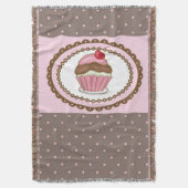 カップケーキが付いているバースデー・カード スローブランケット (正面縦)
