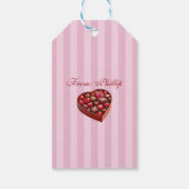 カップケーキが入ったバレンタインデーかわいい犬 ギフトタグ (裏面)