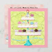 カップケーキが多過ぎるので、とても時間がない! バイ招待状 招待状 (正面/裏面)