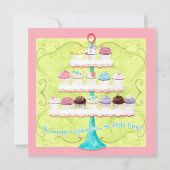 カップケーキが多過ぎるので、とても時間がない! バイ招待状 招待状 (正面)