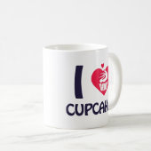 カップケーキが大好きな人向けTシャツ コーヒーマグカップ (正面右)