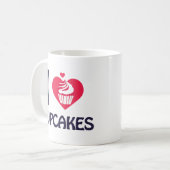 カップケーキが大好きな人向けTシャツ コーヒーマグカップ (正面左)
