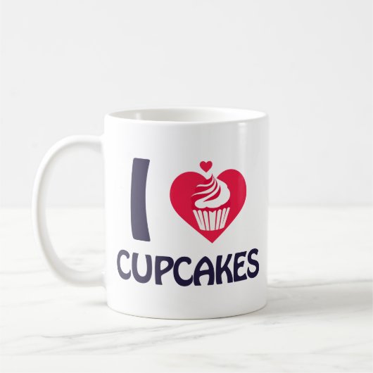 カップケーキが大好きな人向けTシャツ コーヒーマグカップ (左)