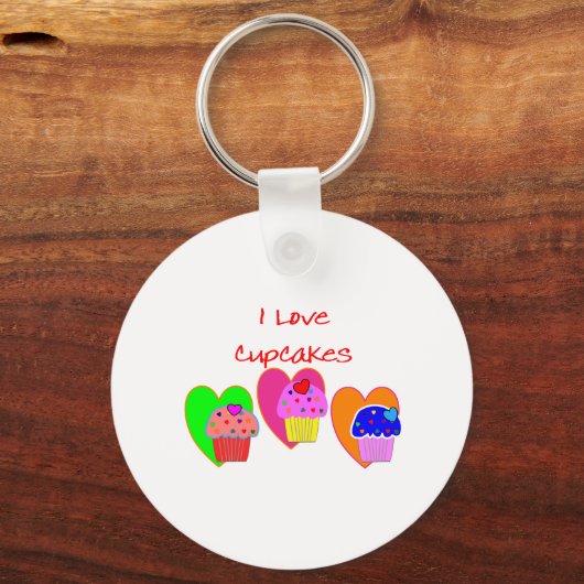 カップケーキが大好き – カップケーキ好きのプレゼント キーホルダー (正面)